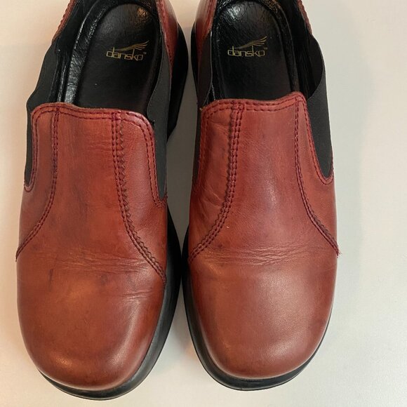 DANSKO Jocelyn Burgundy Red Leather Side Gore Stretch - Picture 1 of 10